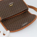 CELINE Macadam Shoulder Bag PVC Leather Brown Gold Auth mr2647-17