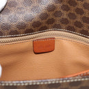 CELINE Macadam Shoulder Bag PVC Leather Brown Gold Auth mr2647-18
