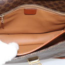 CELINE Macadam Shoulder Bag PVC Leather Brown Gold Auth mr2647-10