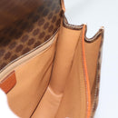 CELINE Macadam Shoulder Bag PVC Leather Brown Gold Auth mr2647-19