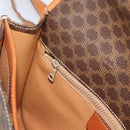 CELINE Macadam Shoulder Bag PVC Leather Brown Gold Auth mr2647-21