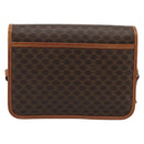 CELINE Macadam Shoulder Bag PVC Leather Brown Gold Auth mr2647-2