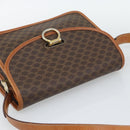 CELINE Macadam Shoulder Bag PVC Leather Brown Gold Auth mr2647-6