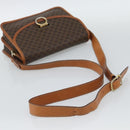 CELINE Macadam Shoulder Bag PVC Leather Brown Gold Auth mr2647-7
