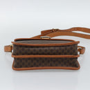 CELINE Macadam Shoulder Bag PVC Leather Brown Gold Auth mr2647-5