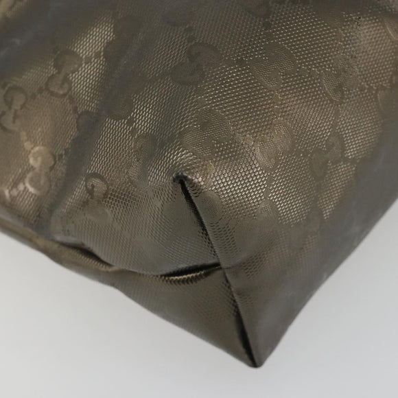 GUCCI GG Implementation Tote Bag PVC Bronze Silver 211133 Auth mr2649