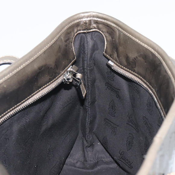 GUCCI GG Implementation Tote Bag PVC Bronze Silver 211133 Auth mr2649