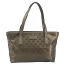 GUCCI GG Implementation Tote Bag PVC Bronze Silver 211133 Auth mr2649-13