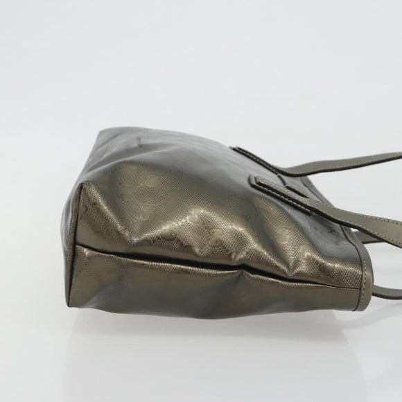 GUCCI GG Implementation Tote Bag PVC Bronze Silver 211133 Auth mr2649