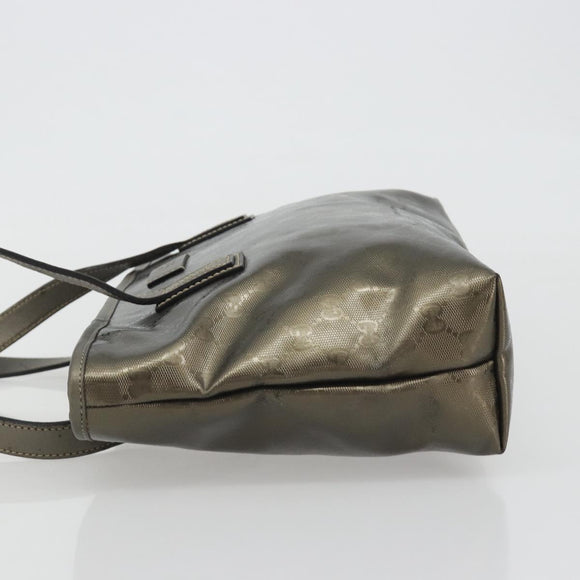 GUCCI GG Implementation Tote Bag PVC Bronze Silver 211133 Auth mr2649