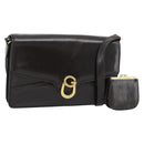 GUCCI Shoulder Bag Leather Brown Gold Auth mr2650-1