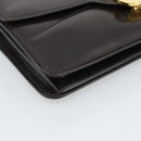 GUCCI Shoulder Bag Leather Brown Gold Auth mr2650-14