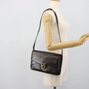 GUCCI Shoulder Bag Leather Brown Gold Auth mr2650-26