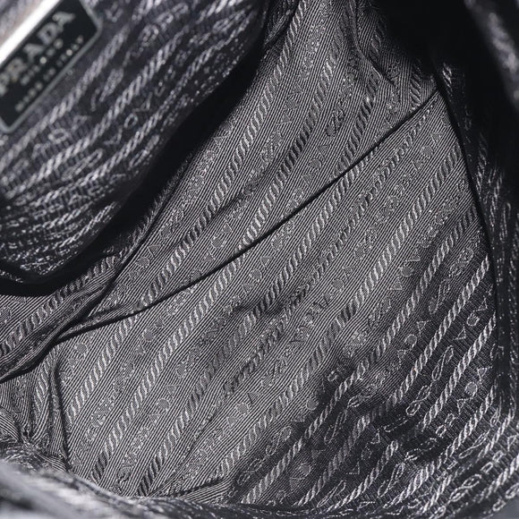 PRADA Backpack Nylon Black Silver Auth mr2651