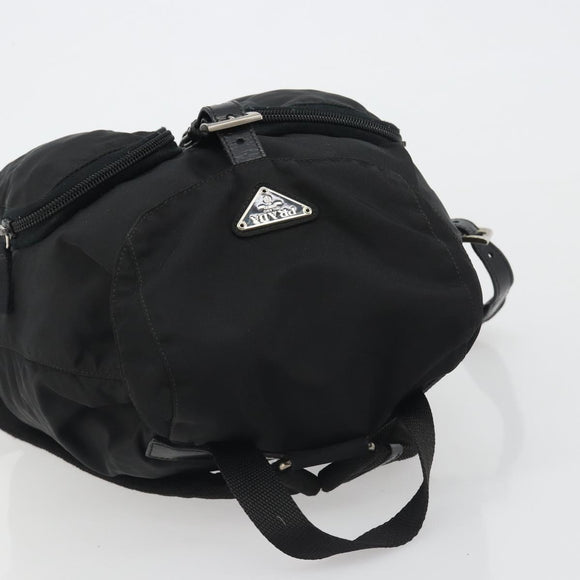 PRADA Backpack Nylon Black Silver Auth mr2651