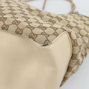 GUCCI GG Canvas Tote Bag Beige Gold 109141 Auth mr2652-12