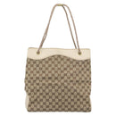 GUCCI GG Canvas Tote Bag Beige Gold 109141 Auth mr2652-2