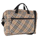 BURBERRY Hand Bag Canvas 3way Beige Gold Auth mr2653-1