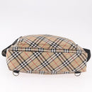 BURBERRY Hand Bag Canvas 3way Beige Gold Auth mr2653-5