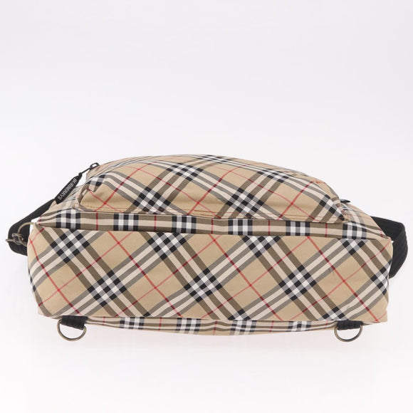 BURBERRY Hand Bag Canvas 3way Beige Gold Auth mr2653