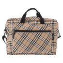 BURBERRY Hand Bag Canvas 3way Beige Gold Auth mr2653-13