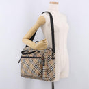 BURBERRY Hand Bag Canvas 3way Beige Gold Auth mr2653-24