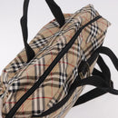 BURBERRY Hand Bag Canvas 3way Beige Gold Auth mr2653-6
