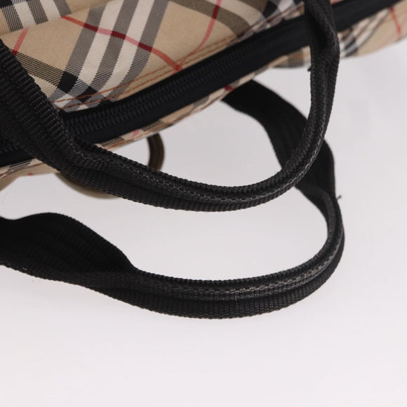 BURBERRY Hand Bag Canvas 3way Beige Gold Auth mr2653