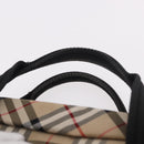 BURBERRY Hand Bag Canvas 3way Beige Gold Auth mr2653-8