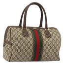 GUCCI GG Supreme Web Sherry Line Bag PVC Beige Gold 002 40 0168 Auth mr2654-1