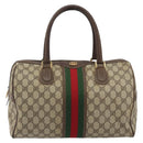GUCCI GG Supreme Web Sherry Line Bag PVC Beige Gold 002 40 0168 Auth mr2654-2