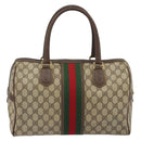 GUCCI GG Supreme Web Sherry Line Bag PVC Beige Gold 002 40 0168 Auth mr2654-3