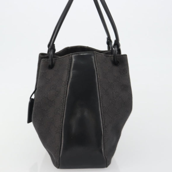 GUCCI GG Canvas Tote Bag Denim Black Silver 101919 Auth mr2655