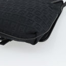 FENDI Zucchino Canvas Shoulder Bag Black Silver Auth mr2656-12