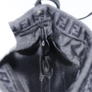 FENDI Zucchino Canvas Shoulder Bag Black Silver Auth mr2656-20
