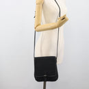 FENDI Zucchino Canvas Shoulder Bag Black Silver Auth mr2656-23