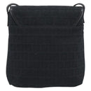 FENDI Zucchino Canvas Shoulder Bag Black Silver Auth mr2656-3