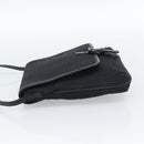 FENDI Zucchino Canvas Shoulder Bag Black Silver Auth mr2656-4