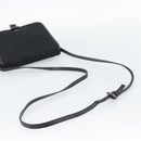 FENDI Zucchino Canvas Shoulder Bag Black Silver Auth mr2656-7