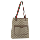 GUCCI GG Supreme Web Sherry Line Tote Bag PVC Beige Gold 40 02 003 Auth mr2657-1