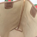 GUCCI GG Supreme Web Sherry Line Tote Bag PVC Beige Gold 40 02 003 Auth mr2657-16
