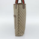 GUCCI GG Supreme Web Sherry Line Tote Bag PVC Beige Gold 40 02 003 Auth mr2657-5