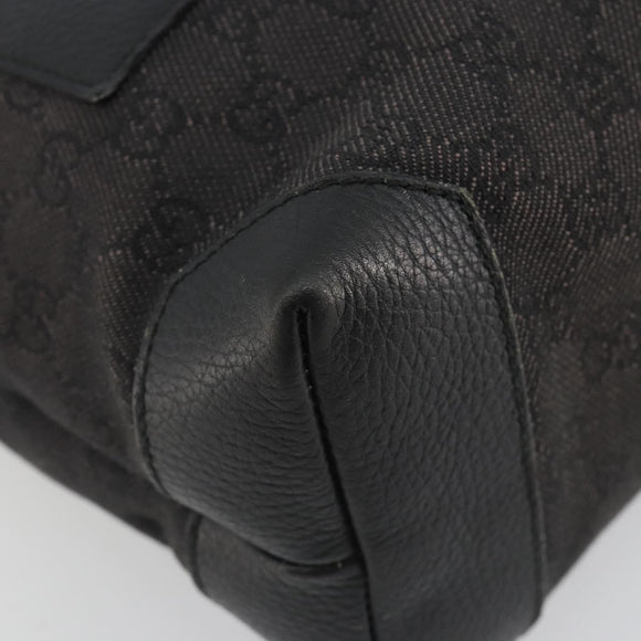GUCCI GG Canvas Tote Bag Denim Black Silver 180450 Auth mr2658