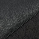 GUCCI GG Canvas Tote Bag Denim Black Silver 180450 Auth mr2658-17