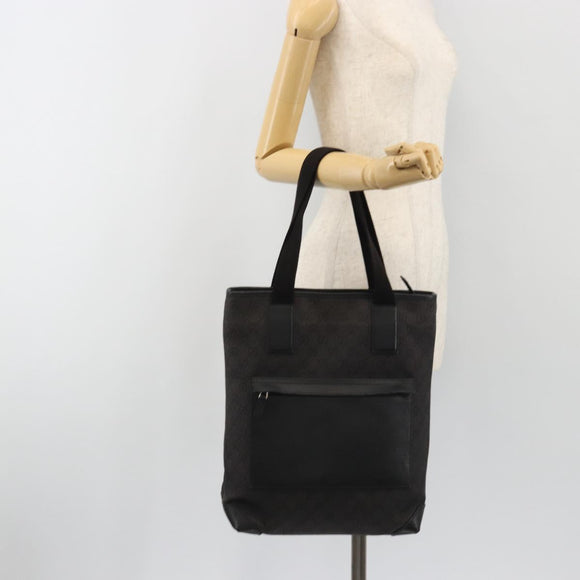 GUCCI GG Canvas Tote Bag Denim Black Silver 180450 Auth mr2658