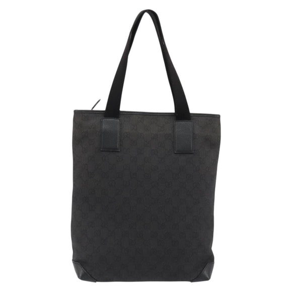 GUCCI GG Canvas Tote Bag Denim Black Silver 180450 Auth mr2658