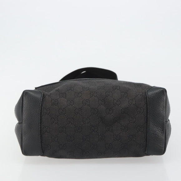 GUCCI GG Canvas Tote Bag Denim Black Silver 180450 Auth mr2658