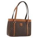 CELINE Macadam Canvas Hand Bag PVC Leather Brown Gold Auth mr2661-1