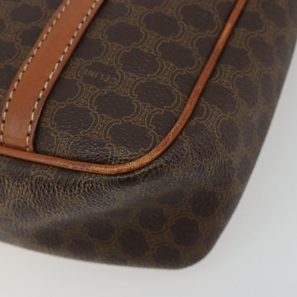 CELINE Macadam Canvas Hand Bag PVC Leather Brown Gold Auth mr2661
