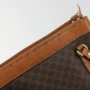 CELINE Macadam Canvas Hand Bag PVC Leather Brown Gold Auth mr2661-14